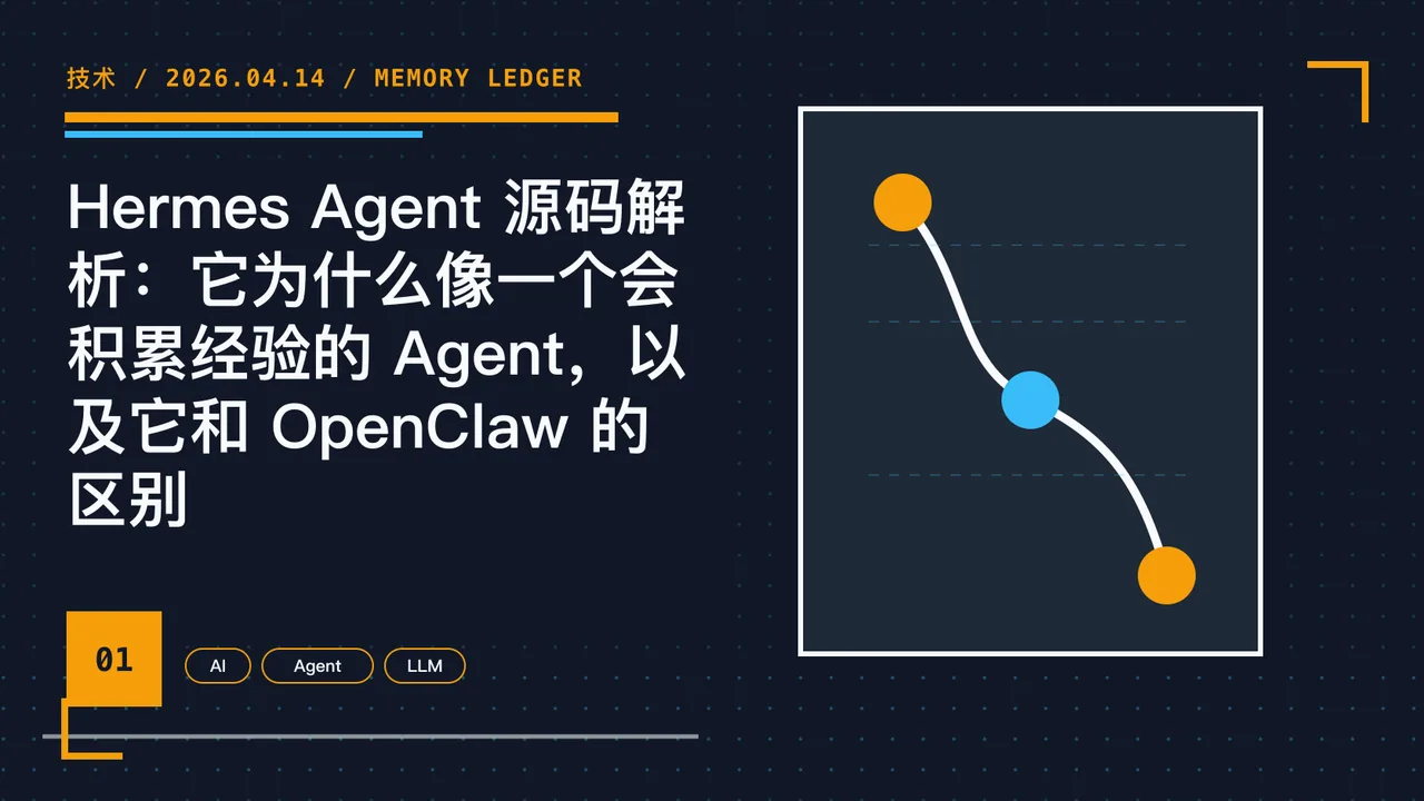 Hermes Agent 源码解析：它为什么像一个会积累经验的 Agent，以及它和 OpenClaw 的区别 封面