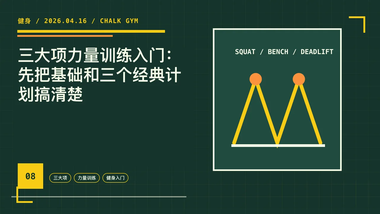 三大项力量训练入门：先把基础和三个经典计划搞清楚 封面